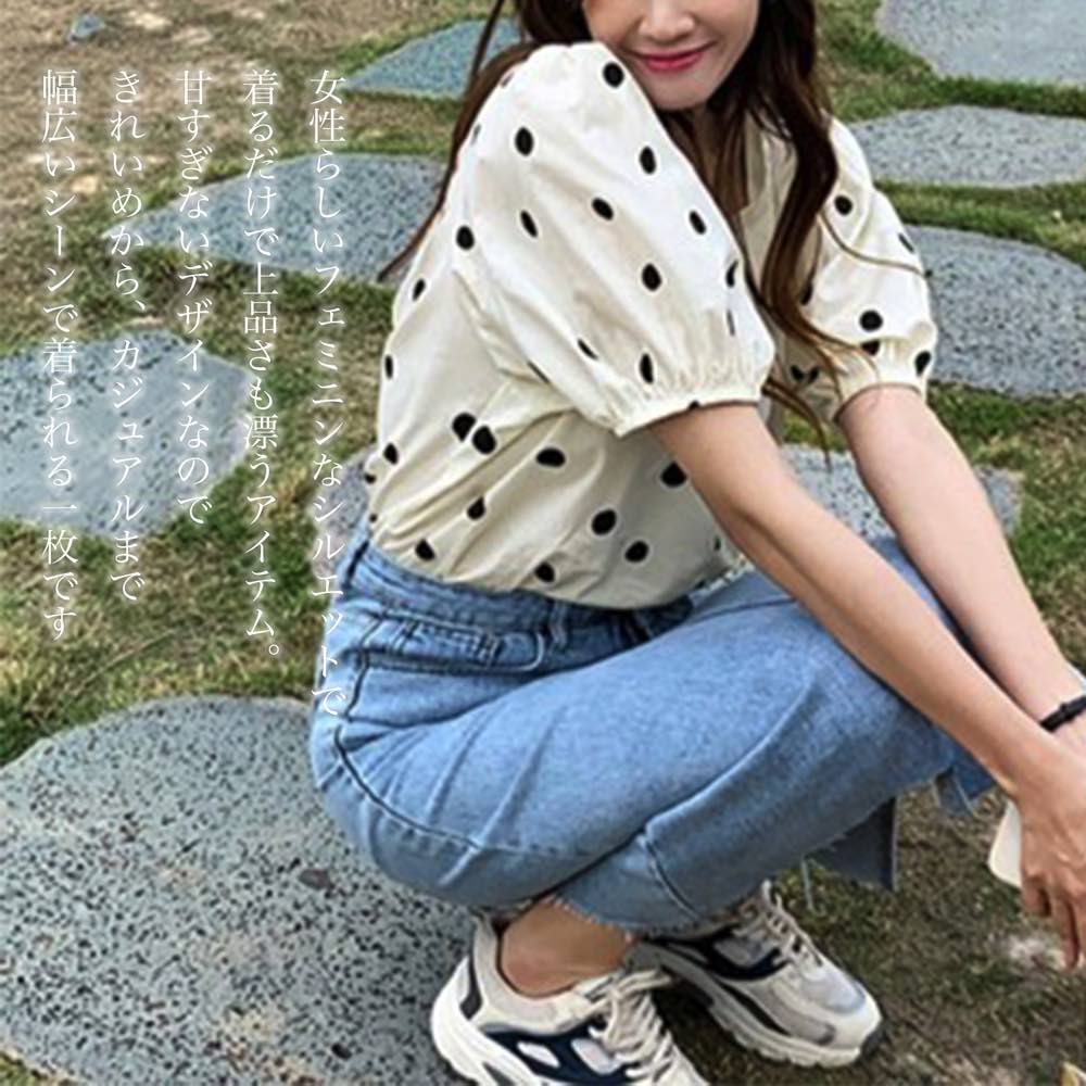 Other - 【＼クーポン利用で20%OFF!／】 Tシャツ レディース 水玉シフォンシャツ 大人 40代 ブランド かわいい 夏 ゆったり ロング スポーツ トレーナー Vネック ブラウス 人気 ジム 涼しい おしゃれ 7分袖 ティーシャツ 5分袖 半袖 ブラック 薄手 コーデ ロゴ