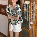 【\クーポン利用で20%OFF!/】 ブラウス レディース パフスリーブ花柄ブラウス カットソー おしゃれ レース 人気 フリル フォーマル シフォン 大きいサ...