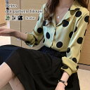 ブラウス レディース レトロ水玉ブラウス おしゃれ 秋 黒 カットソー Tシャツ フリル レース オフィス ワンピース 長袖 白 フォーマル 高品質 人気 シフ...