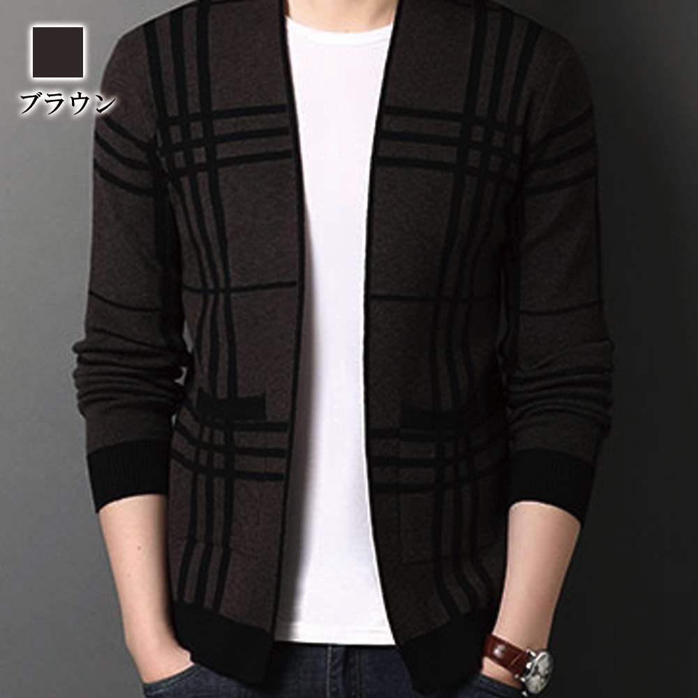 ノーカラージャケット メンズ チェックデザイン...の紹介画像3