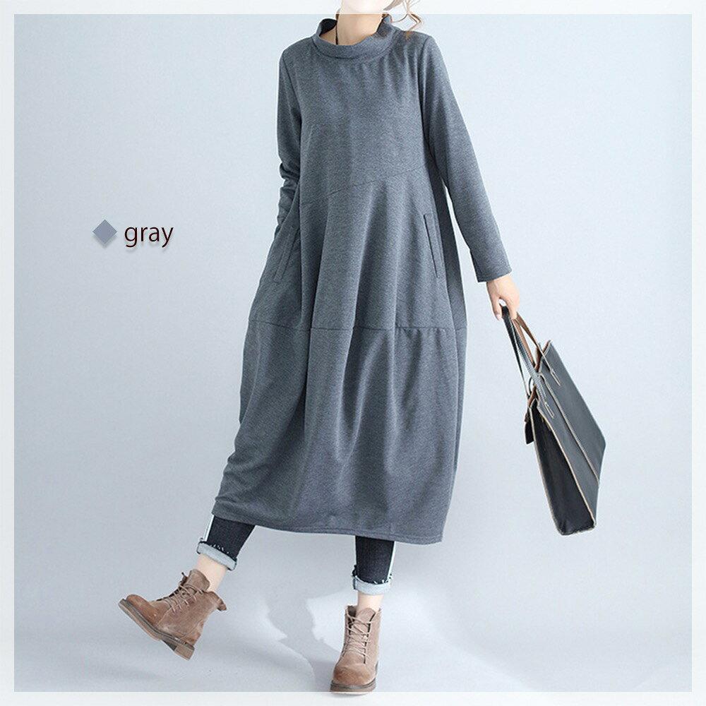 ワンピース レディース ふんわりロングワンピース 20代 大人 アウトドア Aライン 体感 トップス 冬 秋 春 韓国 厚手 きれいめ カジュアル しっかり 40代 ニット 白 かわいい スカート ネック 大きいサイズ 人気 ロング 安い 50代 ブランド 長袖 黒 前開き おしゃれ 3