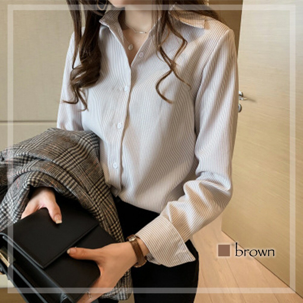 シャツレディースストライプボタンシ...