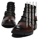 【\クーポン利用で20%OFF!/】 ブーツ メンズ ダブルモンクストラップブーツ フロント ワーク セット 靴 滑らない 完全 春 軽い 幅広 モード 黒 冬 大人 革 ジッパー 防寒 防水 スエード ブランド ブーツファスナー 暖かい 人気 レザー 本革 夏 サイドジップ