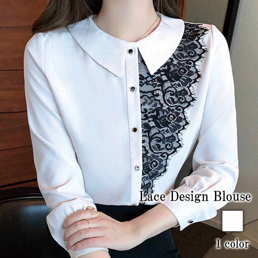 ブラウスレディースレースデザインブ...