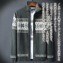 【\クーポン利用で20%OFF!/】 ブルゾン メンズ ノルディック柄ニットジャケット ウェア マウンテン ジャンパー 厚手 防寒 中綿 春 ボア コーデ パーカー 冬 きれいめ おすすめ 大きいサイズ キルティング コーデュロイ ブランド アウター ゴルフ 40代 作業着 ビジネス