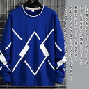 【\クーポン利用で20%OFF!/】 トレーナー メンズ デザインプリントトレーナー ハイネック 白 派手 長袖 プリント 前開き 冬 春 防寒 スウェット お...