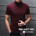 Tシャツ メンズ ハイネックTシャツ おすすめ 夏 人気 ロング コットン ブランド 肌着 カジュアル ワッフル おしゃれ オシャレ ジャケット 7分袖 ブラック シャツ 40代 ポリエステル 半袖 ゆったり スポーツ インナー 春 ティーシャツ 涼しい 綿 薄手 Vネック