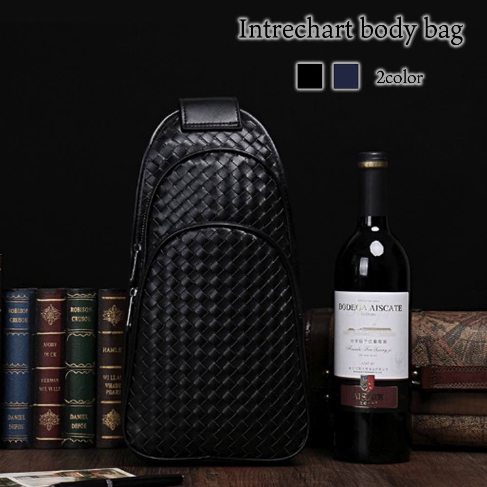 ボディバッグ メンズ イントレチャートボディバッグ 秋 ウエストバッグ バッグインバッグ ショルダーバッグ スポーツ 大きめ 革 ハイ おしゃれ ブランド かっ...