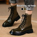 スーパーセール タイムセール SALE ブーツ レディース エナメルレースアップブーツ 暖かい おしゃれ ミドル丈 夏 ローヒール 軽量 防水 ショート スニー...