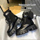 ブーツ レディース ボリュームソールブーツ スニーカー ミドル丈 軽量 兼用 防水 レザー 防寒 ローヒール おしゃれ 冬 軽い ヒール 秋 レースアップ 暖か...