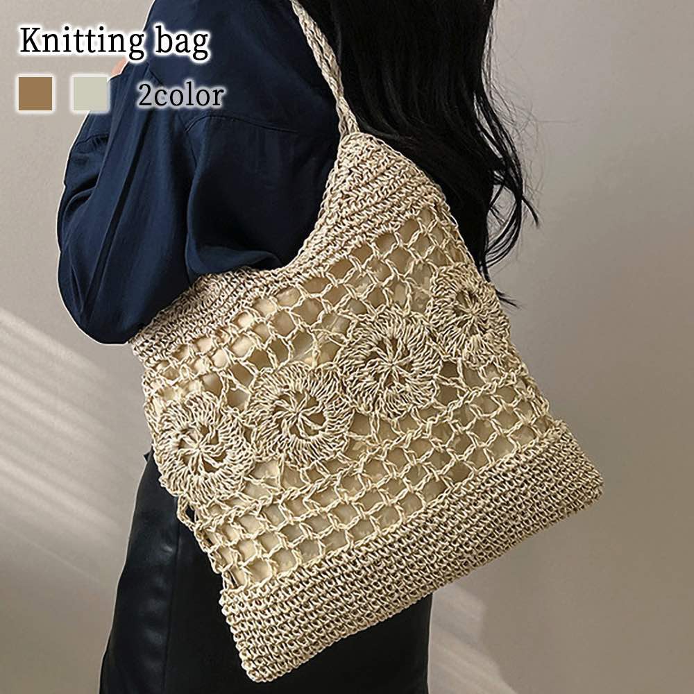 トートバッグ レディース ニット編みバッグ ファスナー付き レザー バッグ ビジネス キャンバス 春 ショルダーバッグ 通勤 縦型 秋 ゴルフ ミニトート ナイロン 軽い A4 ブランド 軽量 肩掛け かばん 小さめ 冬 大きめ 布 夏 人気 おしゃれ 2WAY ファスナー