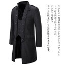 【\クーポン利用で20%OFF!/】 チェスターコート メンズ スタンドカラーコート ブランド 大きいサイズ ショート ピーコート ハーフコート ウール グレンチェック 冬 ステンカラーコート 40代 グリーン ロングコート 春 ロング トレンチコート コート 軽い 秋
