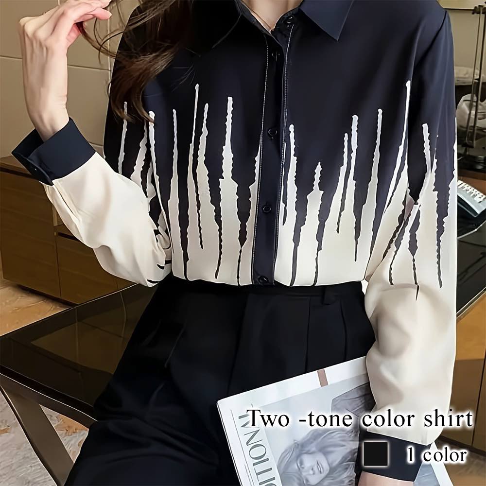 Rakuten - シャツ レディース ツートンカラーシャツ しわになりにくい かわいい ロゴ Tシャツ 冬 暖かい トップス カットソー ランニング ブランド ポロシャツ カジュアル 麻 事務服 長袖 ゆったり スポーツ 秋 形態安定 襟付き オフィス おしゃれ 春 厚手 ブラウス 大人
