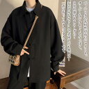 【\クーポン利用で20%OFF!/】 ステンカラーコート メンズ オーバー無地ジャケット ミドル ピーコート 50代 ロング スタンドカラーコート 春 ショート丈 チェスターコート トレンチコート 冬 アウター セール 厚手 コート ブランド ウール 40代 秋 ロングコート