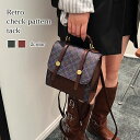 タイムセール SALE 在庫処分セール リュック レディース レトロチェック柄リュック 2WAY バッグ 小さめ 人気 大きめ レザー 50代 3WAY 通勤 ...