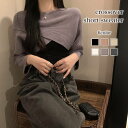 セーター レディース クロスオーバーショートセーター タートルネック ゆる ざっくり かわいい 厚手 ケーブル編み トレーナー 人気 白 黒 ブランド 柄 ハイ...