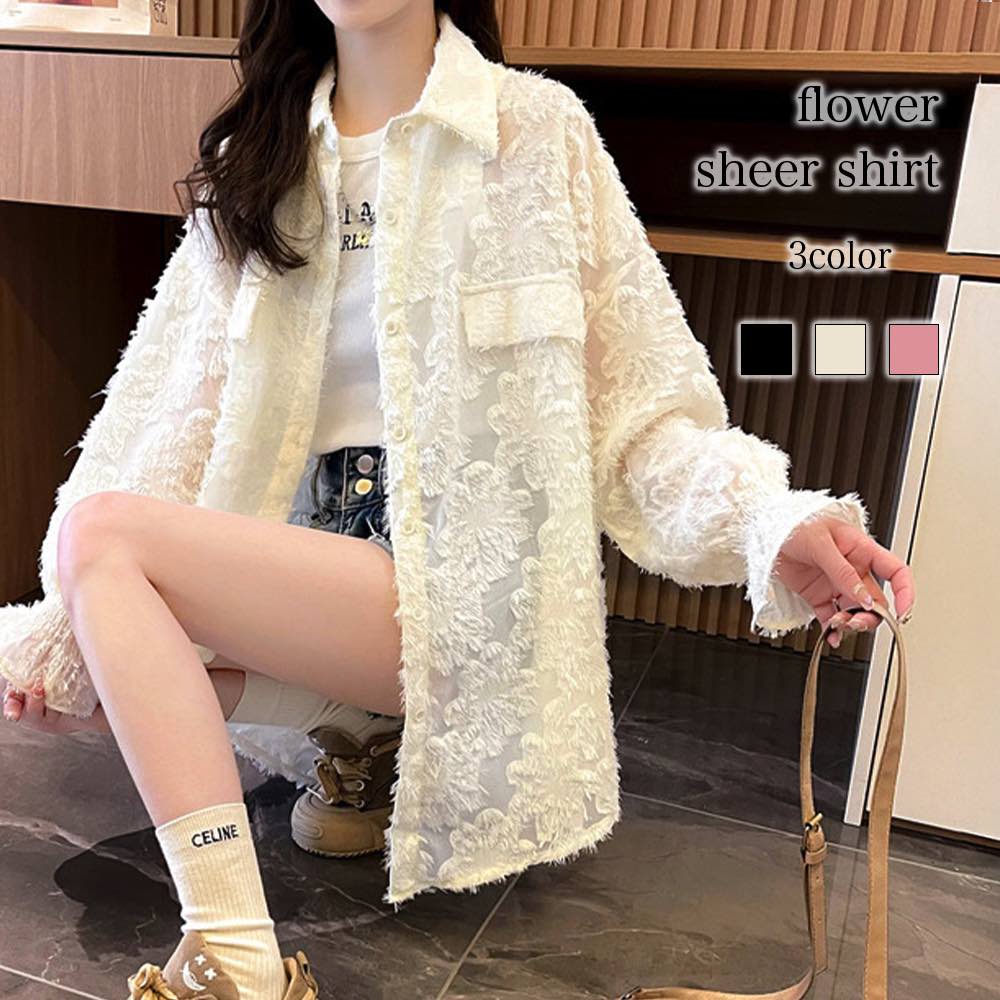 シャツ レディース フラワーシアーシャツ 麻 カジュアル ブランド 長袖 ロゴ 暖かい ポロシャツ 秋 しわになりにくい 厚手 大人 ブラウス 襟付き 冬 ランニング スポーツ 事務服 カットソー おしゃれ トップス 春 Tシャツ かわいい ゆったり オフィス 形態安定