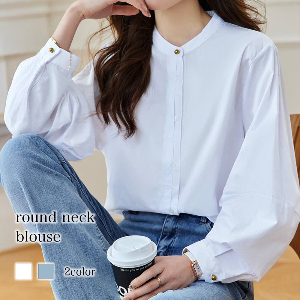 ブラウス レディース ラウンドネックブラウス 厚手 ワンピース フォーマル 秋 冬 スーツ シフォン ボウタイ 白 オフィス カットソー カジュアル レース きれいめ 黒 春 ブランド シャツ 高品質 おしゃれ フリル 長袖 Tシャツ ノーアイロン 50代 人気 事務服