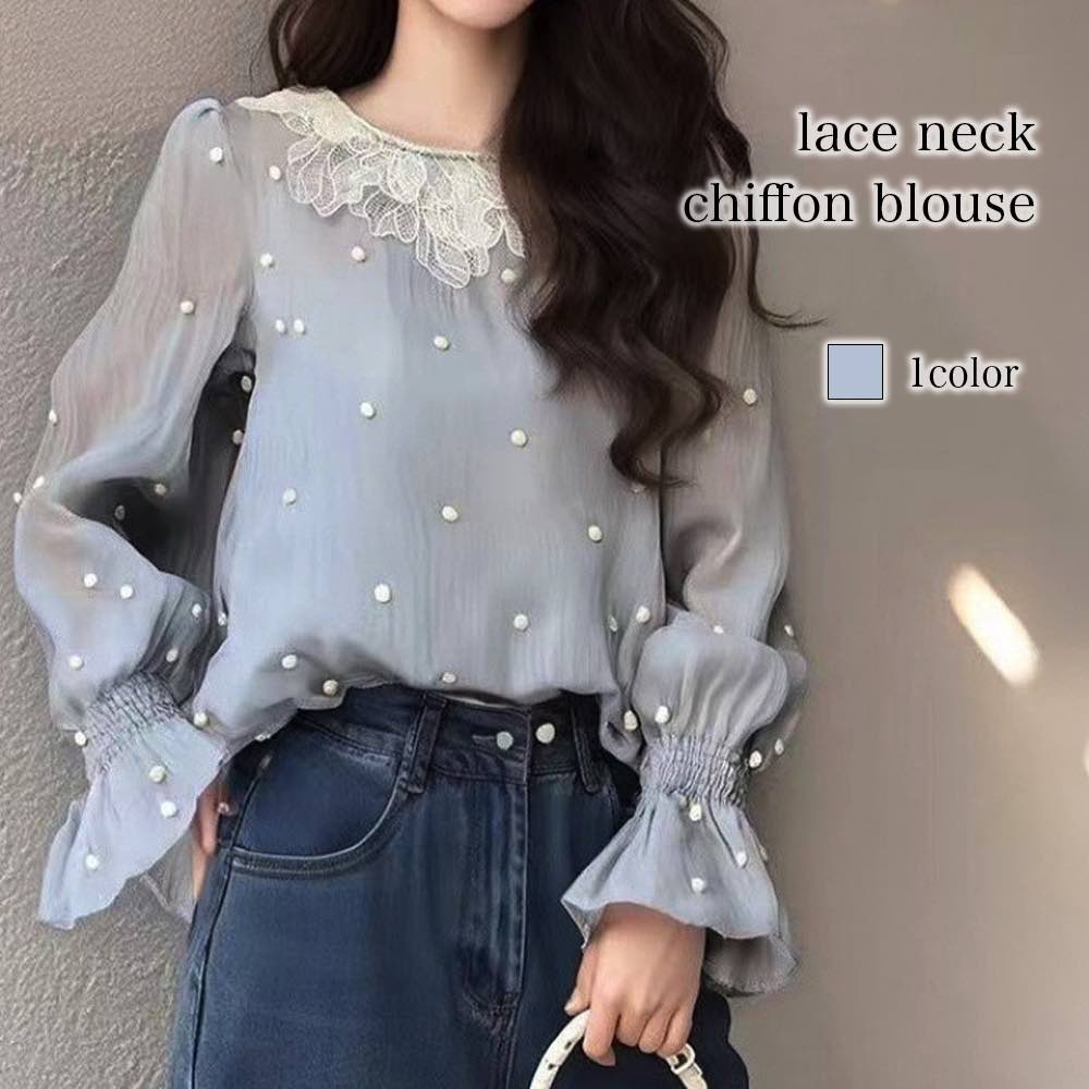 ブラウス レディース レースネックシフォンブラウス 黒 ノーアイロン ワンピース Tシャツ 春 レース 安い カットソー ブランド スーツ オフィス カジュアル 冬 秋 きれいめ 高品質 人気 フォーマル フリル 50代 事務服 厚手 ボウタイ おしゃれ シフォン 長袖 シャツ