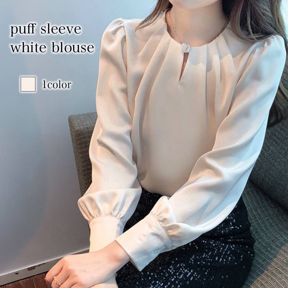 ブラウス レディース パフスリーブ白ブラウス シフォン カジュアル ボウタイ オフィス スーツ 厚手 春 事務服 レース 長袖 黒 フリル ノーアイロン きれいめ フォーマル 高品質 おしゃれ 秋 50代 シャツ ワンピース 冬 人気 白 ブランド Tシャツ カットソー