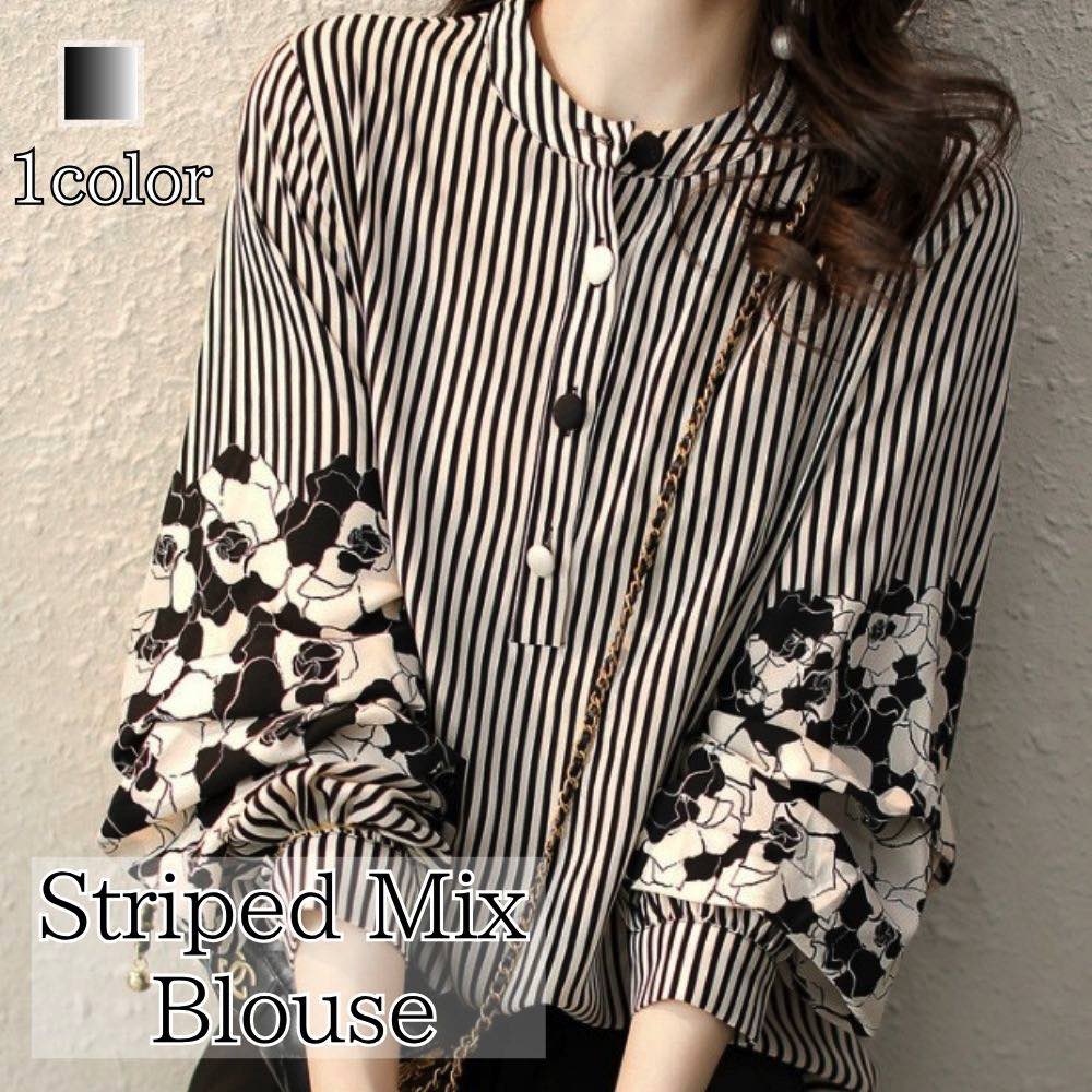ブラウスレディースストライプMIX...