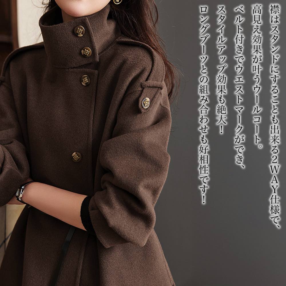 楽天市場】キャメル コート ロング ベルト付き レディースの通販