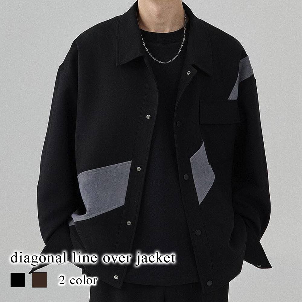 ステンカラーコートメンズ斜めライン...