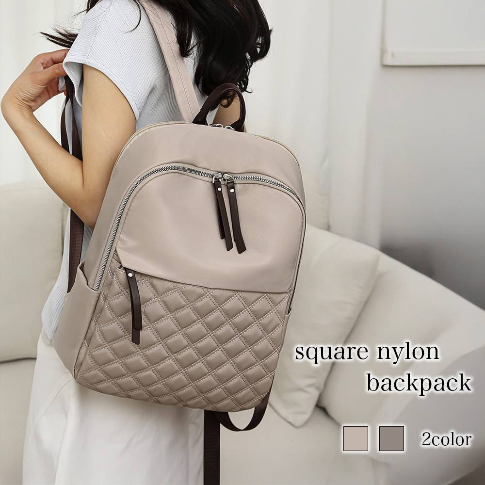 リュック レディース スクエアナイロンリュック 通勤 ノートPC 四角 通勤用 かっこいい 軽量 通学 夏 パソコン ブランド おしゃれ 代 3WAY 小さめ 40 黒 秋 A4 50代 大人 大容量 2WAY バッグ 防水 かわいい 春 ビジネス 軽い カバン 冬 大きめ ア