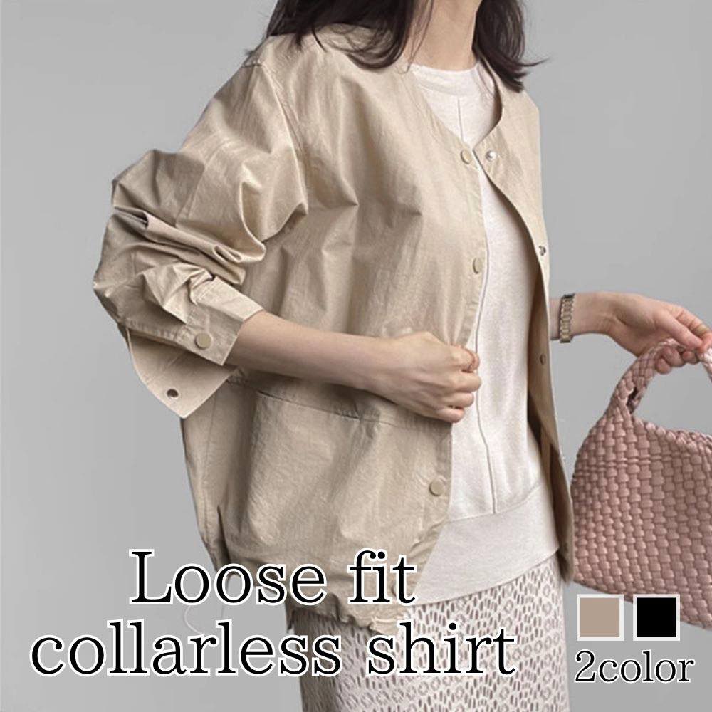 Long-Sleeved - シャツ レディース ゆったりノーカラーシャツ 麻 カットソー トップス ブラウス 襟付き Tシャツ ポロシャツ おしゃれ ロゴ スポーツ 春 カジュアル 秋 長袖 ゆったり ブランド 形態安定 しわになりにくい 事務服 暖かい かわいい オフィス 大人 冬 ランニング 厚手