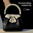 【\クーポン利用で20%OFF!/】 ハンドバッグ レディース バイカラーリボンコンパクトバッグ 秋 布 ミニショルダーバッグ 夏 トート 斜めがけ ショルダーバッグ 革 カジュアル ミニトートバッグ 春 黒 冬 財布 ブランド トートバッグ ミニバッグ 小さめ おしゃれ