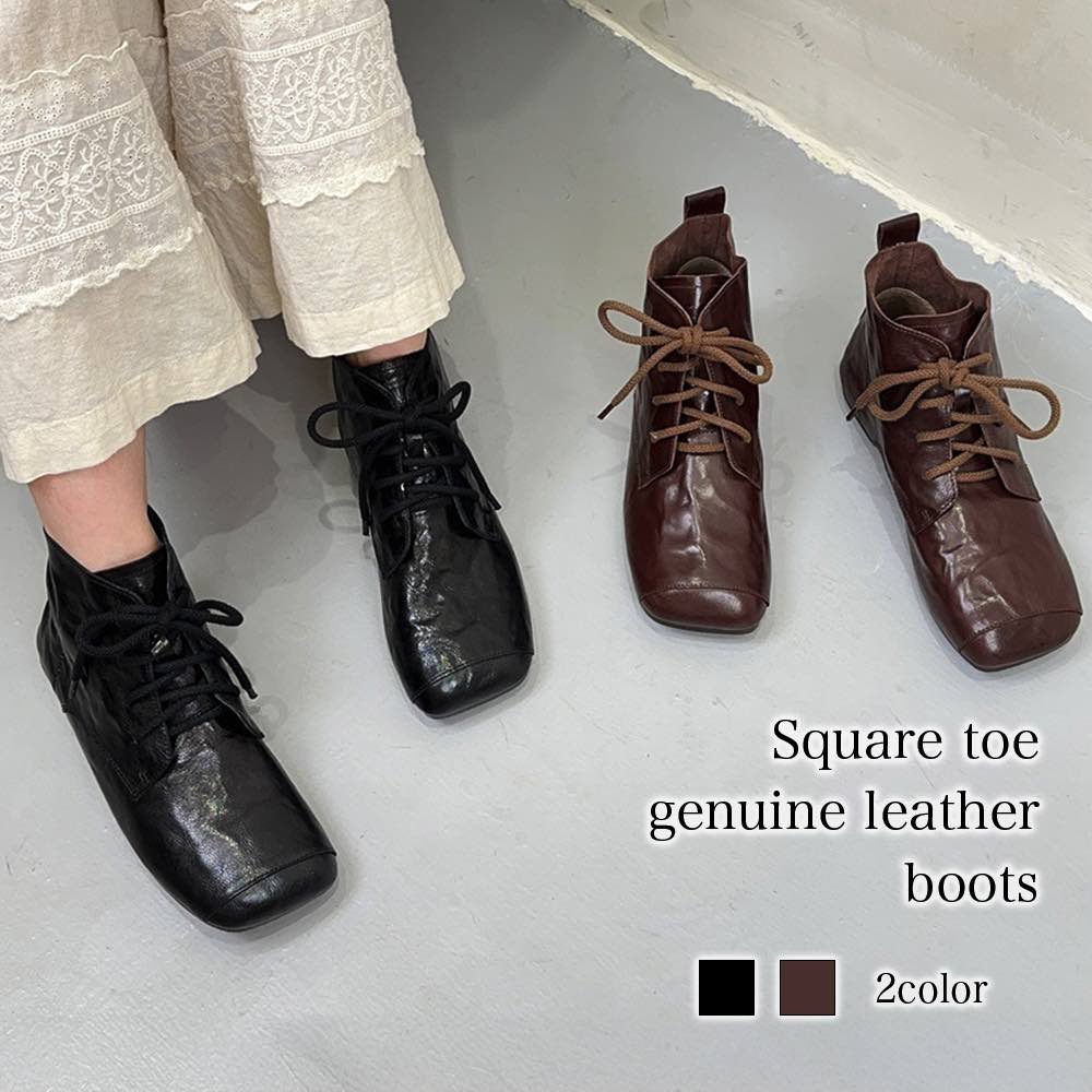 ドレスシューズ レースアップシューズ スクエアトゥ本革ブーツ レザーシューズ レディース 靴 痛くない 本革 スニーカー 大人 ブランド ローファー レザー 秋...