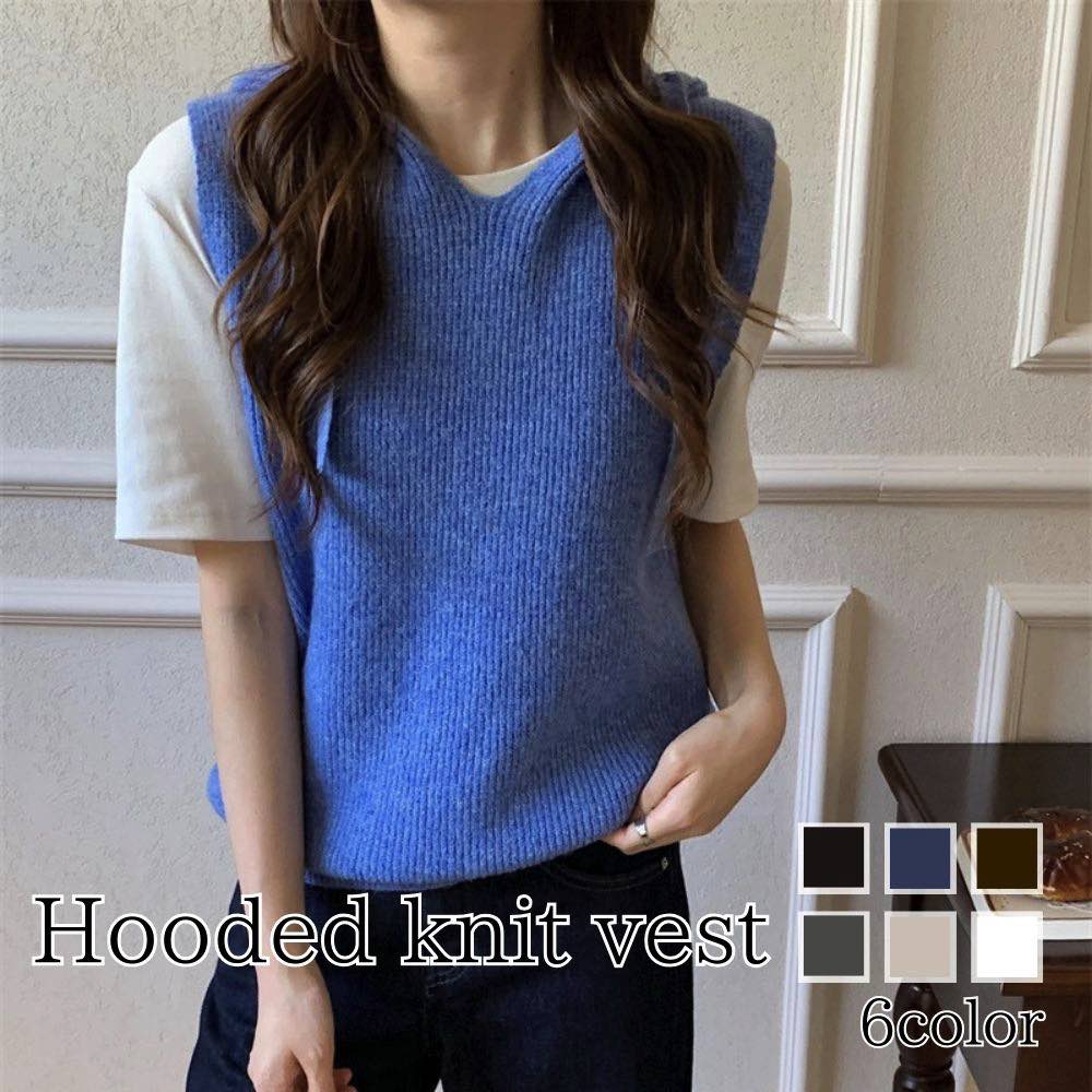 【＼クーポン利用で20%OFF!／】 ベスト レディース フードつきニットベスト 中綿 冬 スーツ 黒 羽毛 あったか アーガイル スポーツ おしゃれ キルト 前開き キルティング インナー 襟なし 部屋着 春 ロング フリース ウール ブランド 可愛い 人気 シニア 秋