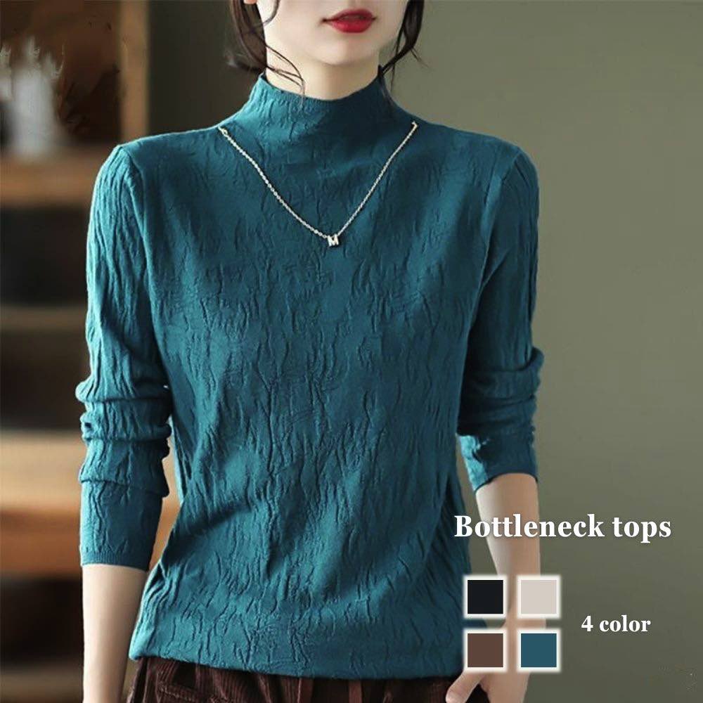 Tシャツレディースボトルネックトッ...