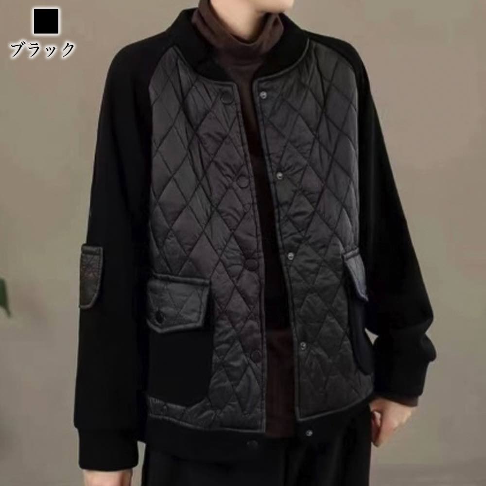 【＼クーポン利用で20%OFF!／】 ブルゾン レディース 切り替えキルティングジャケット 人気 コーデ ビジネス ショート ミリタリージャケット アウター 春 ウェア ジャケット マウンテン スタジャン 丈 中綿 パーカー 大きいサイズ かっこいい 秋 きれいめ 赤 冬 less-10051616 Coat Classic(コートクラシック) サンプル画像3