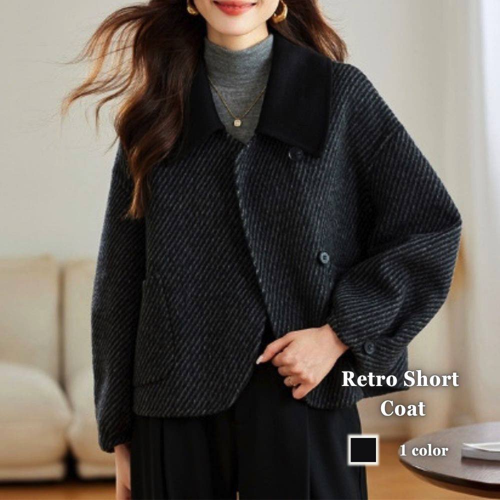 ステンカラーコート レディース レトロショートコート 大きいサイズ 春 コート スタンドカラーコート アウター ロングコート チェスターコート ピーコート 冬 50代 秋 丈 人気 ウール 40代 トレーナー コーデ トレンチコート ロング 厚手 ショート丈 大人 ミドル