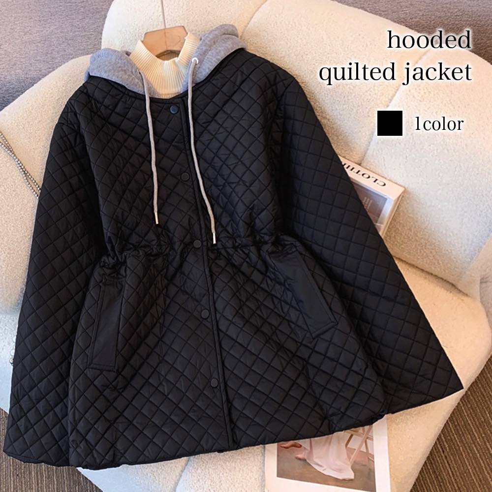【＼クーポン利用で20%OFF!／】 ダウンジャケット レディース フード付きキルティングジャケット 丈 コート 40代 大きいサイズ おしゃれ 軽量 ハーフ ショート ブランド フード 人気 軽い 冬 春 きれいめ ショートコート ダウンコート 防風 黒 高級 秋 ロング(4.0)
