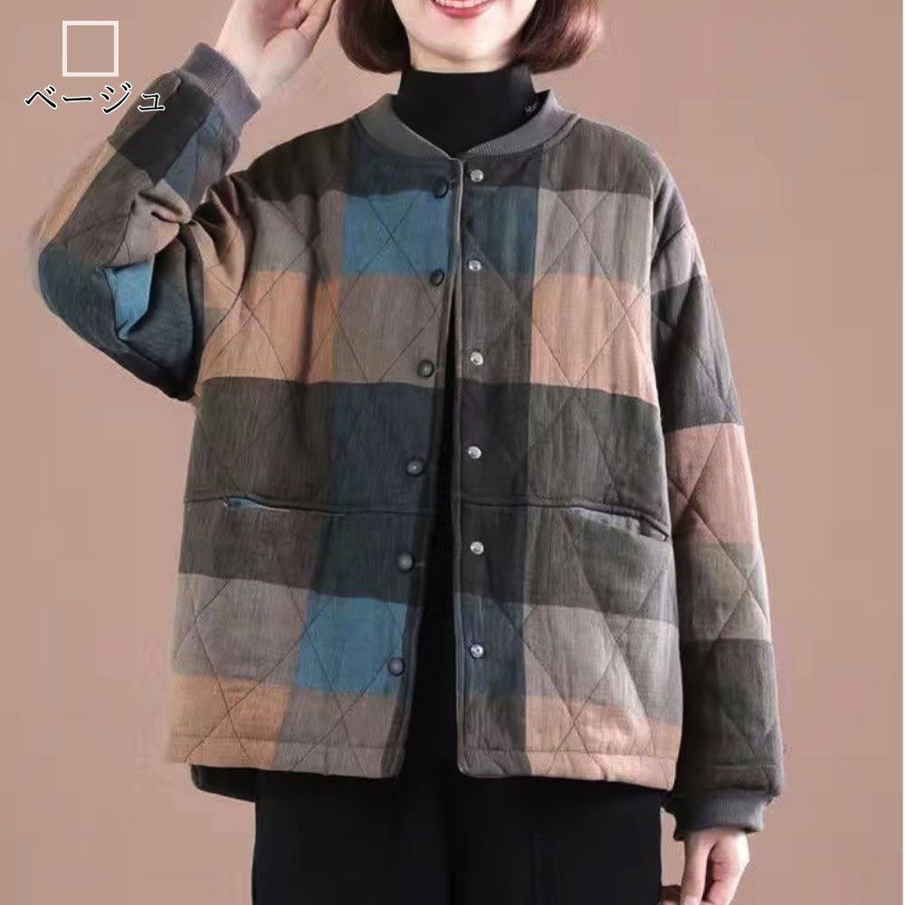 ノーカラージャケット レディース チェック柄キ...の紹介画像3