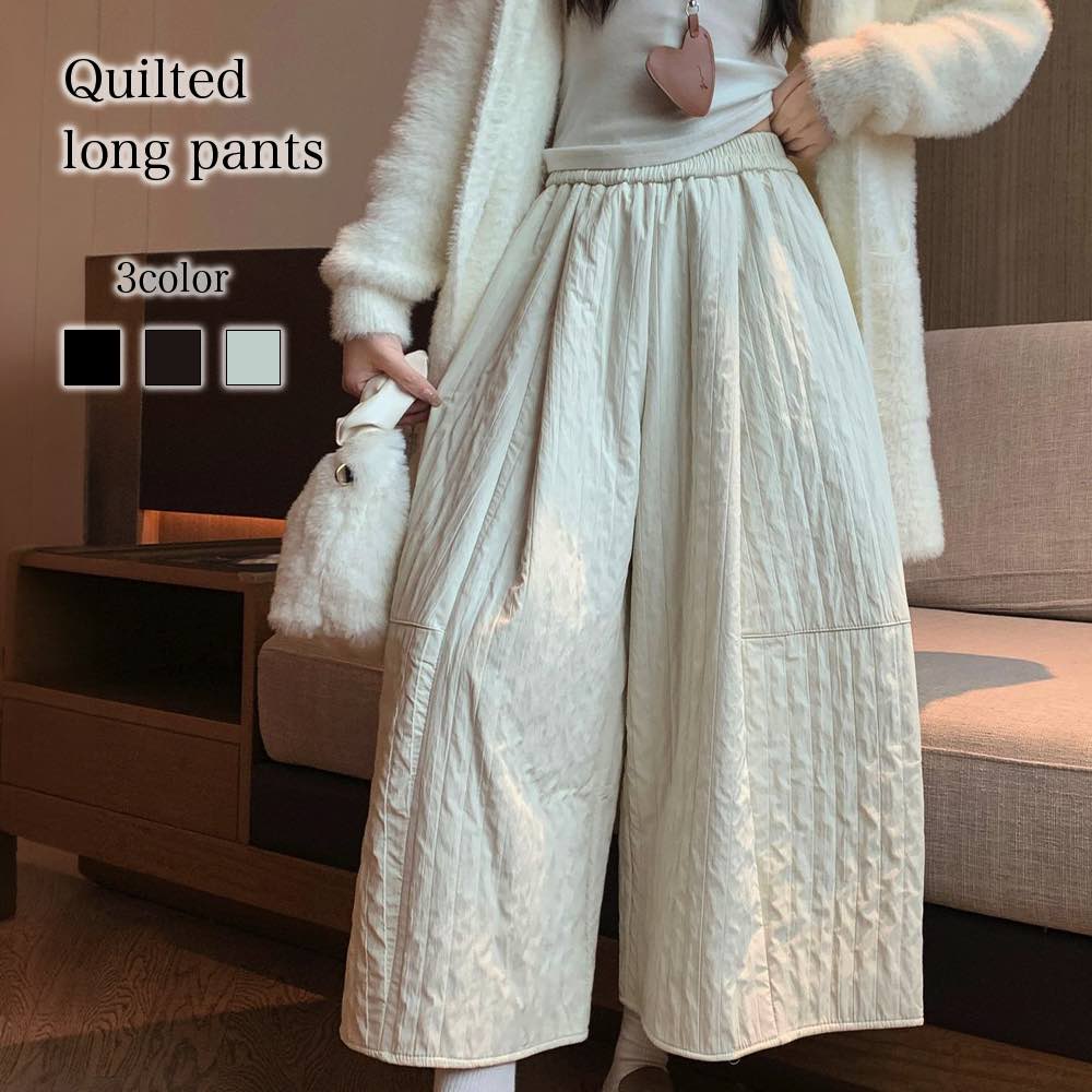 ストレートパンツレディースキルティ...