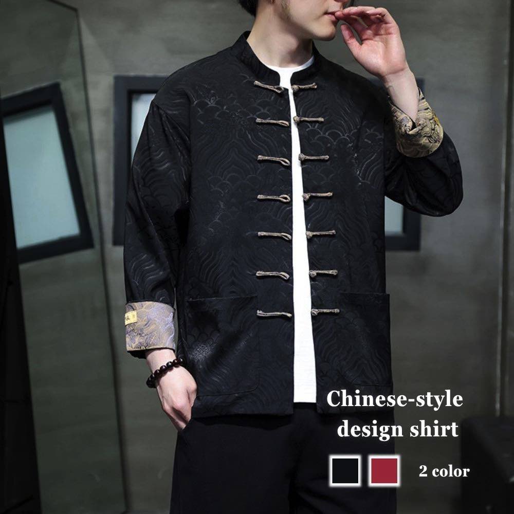 【＼クーポン利用で20%OFF!／】 シャツ メンズ チャイナ風デザインシャツ オフィス 肌着 白 ドルマン ネルシャツ スーツ 黒 あったか カジュアル 春 ブランド 襟付き おしゃれ 冬 厚手 大きいサイズ 秋 ビジネス 長袖 フォーマル フランネル オシャレ 仕事 暖
