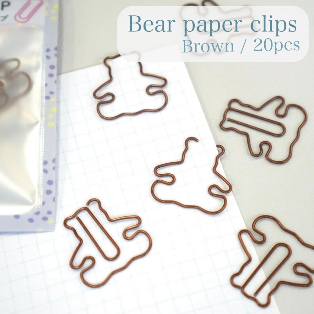 【 テディベア ゼム クリップ 】 15個入り ブラウン チョコレート グミ クマ ぬいぐるみ ベアー 文房具 事務 用品 ペーパー ギフト バインダー ブック...