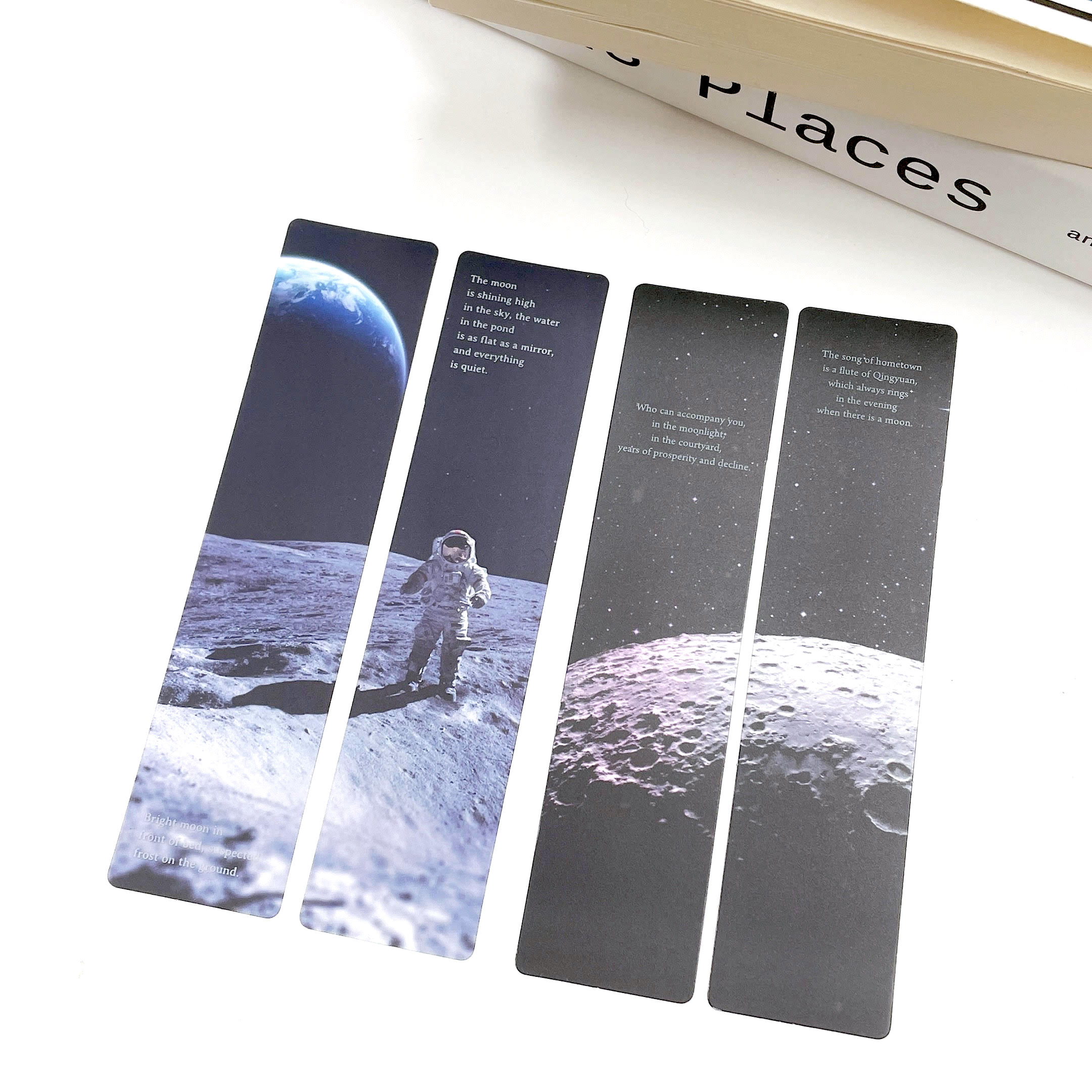 【クリア ブック マーカー】柄違い5枚組 しおり 透明 ブックマーク 本 読書 月 クレーター 宇宙 宇宙飛行士 地球 おしゃれ 可愛い 雑貨 ギフト プレゼン...