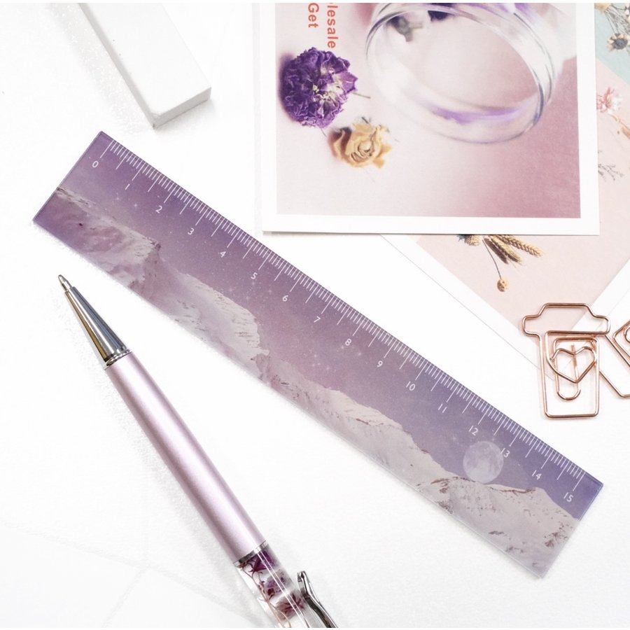 【 パワームーン 定規】 15cm 月 じょうぎ ものさし 測定 学校 女の子 女子高生 中学生 文房具 文具 デ..