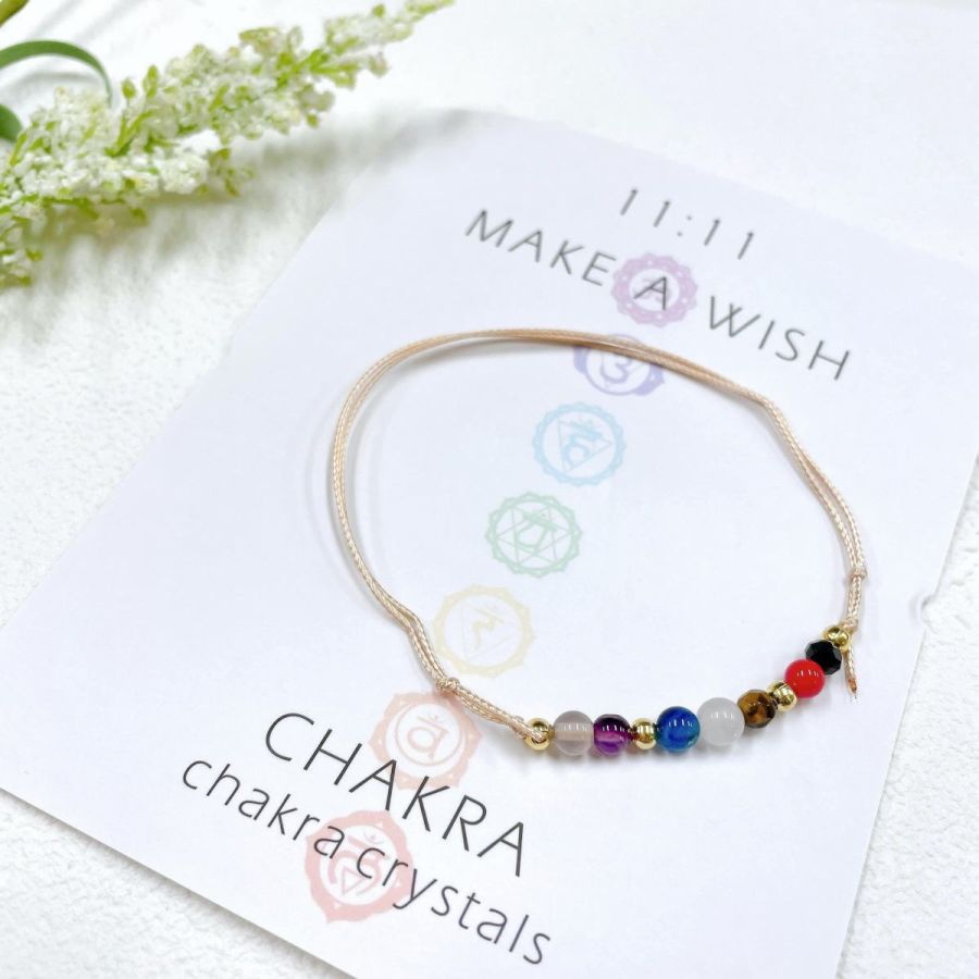 【天然石 チャクラ ブレスレット】丸 粒 スピリチュアル パワーストーン アクセサリー ジュエリー 天然石 お守り 調節可能 ファッション小物 プレゼント ギフ...