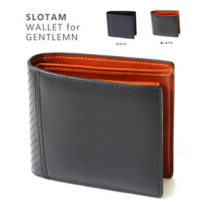 【数量限定半額】SLOTAM 財布 メンズ 二つ折り 本革 オリジナルボックス付属 プレゼント 小銭入れ ウォレット