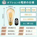 【送料無料】LED電球 1個セット フィラメント E26口金 60W形相当 LEDシャンデリア電球 電球色 クリアタイプ 6W ミニ電球 エジソン電球 調光器非対応 LED 高輝度 長寿命 節電 玄関 階段 廊下 トイレ 店舗 レトロ アンティーク ビンテージ PSE 新生活(3)