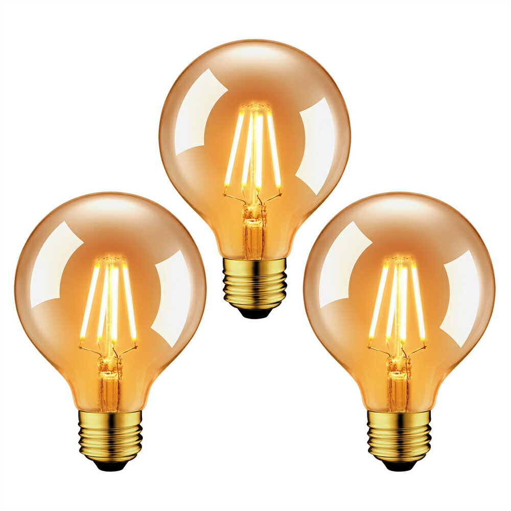 【5年保証】【3個入】フィラメント LED電球 E26口金 直径80 インドア 電球 6W省エネ ランプ 高輝度 取..