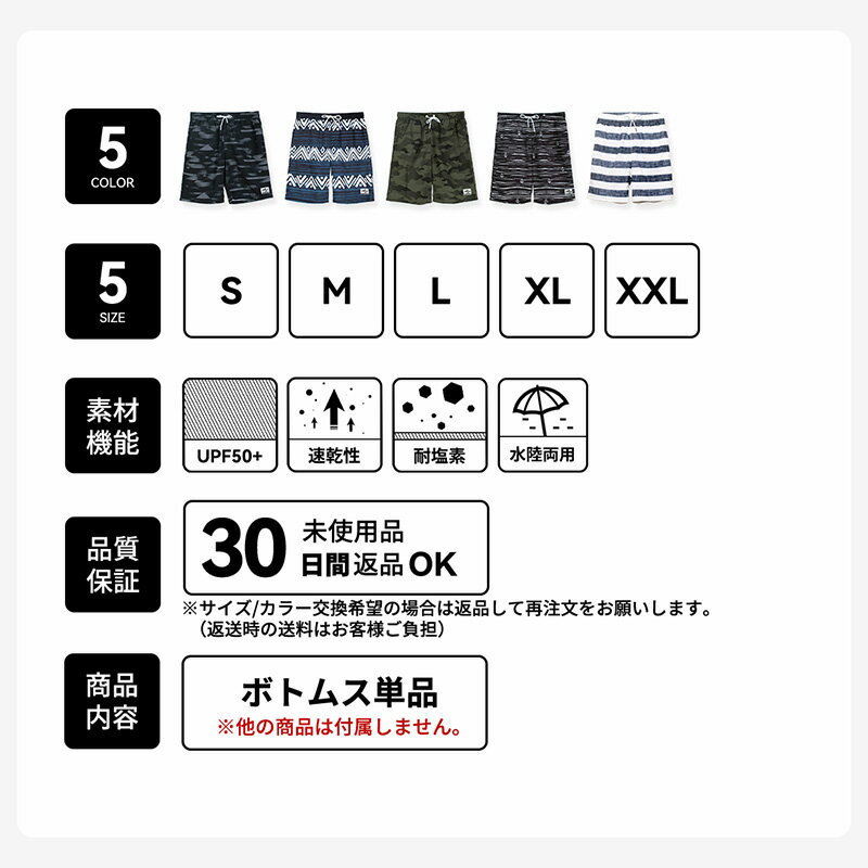 水着 メンズ サーフパンツ 海パン サーフショーツ ボードショーツ ハーフパンツ インナー インナー付 ラッシュガード （3枚目）