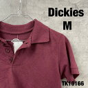 【中古】Dickies ディッキーズ ボルドー ポロシャツ 半袖 レディース M 夏服 無地 ボタン RN20697 古着 TK10166