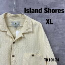 【中古】Island Shores アイランドショアー イエロー シャツ 半袖 メンズ XL 夏服 チェック柄 胸ポケット オープンカラー USA 古着 TK1...