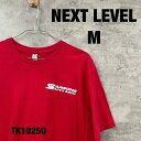 【中古】NEXT LEVEL ネクストレベル USA製 Tシャツ 半袖 レッド M メンズ コットン クルーネック 夏服 背面プリント RN111449 USA...